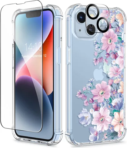 Vista 94 de GVIEWIN - Funda para iPhone 11 con protector de pantalla + protector de lente de cámara, cubierta protectora transparente suave de poliuretano