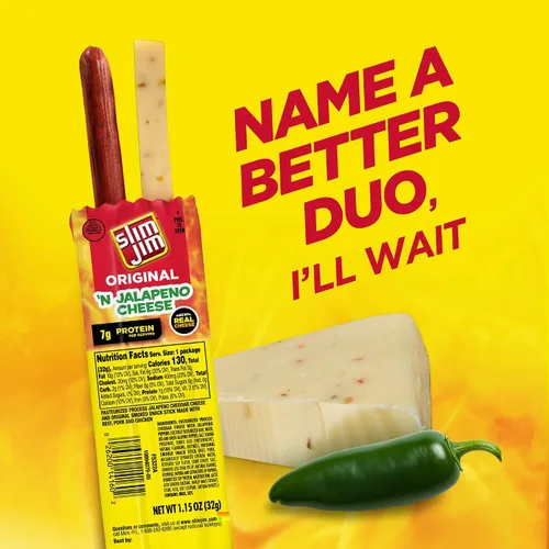 Vista 4 de Slim Jim Original Beef Snack Stick 'N Jalapeño Cheese, 1.5 oz