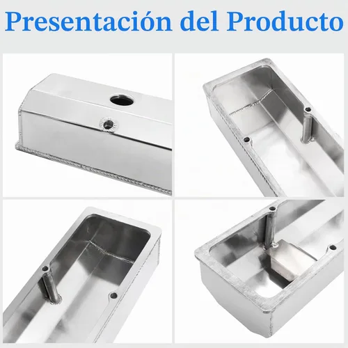 Vista 4 de Cubiertas altas de aluminio anodizado transparente para válvulas de 1/4" riel compatible con SBC Che-vy 283 305 327 350 383 400