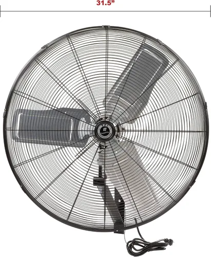Vista 4 de TPI Corporation CACU30WO Ventilador oscilante de montaje en pedestal de alta velocidad de 30 pulgadas para garaje, comercial, industrial, motor de 3