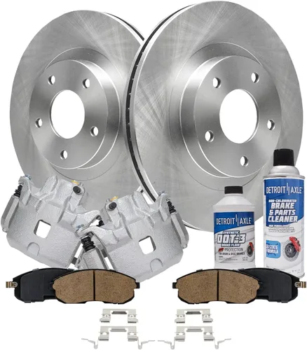 Vista 31 de Detroit Axle - Rotores de freno para Jeep Compass 2015-2022 Renegade 2016-2022 Fiat 500X 2016-2022, 2018, 2019, 2020, 2021. Reemplazo de rotores