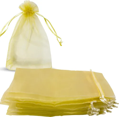 Vista 8 de Bolsas de regalo de organza con cordón, para recuerdos de boda, dulces, 100 unidades de 10 x 15 cm