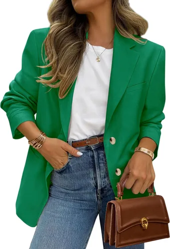 Vista 17 de PRETTYGARDEN Blazers 2026 para mujer casual de negocios Caqui oscuro