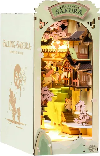 Vista 9 de Rolife Kits de rincón de libros para adultos, parque de atracciones de cuento de hadas, rompecabezas de madera 3D para decoración de estanterías