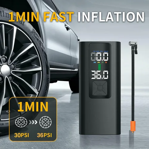 Vista 4 de Inflador de Neumáticos Compresor de Aire Portátil 150PSI Bomba de Aire Automática para Neumático de Coche Accesorios de Coche con Manómetro Digital