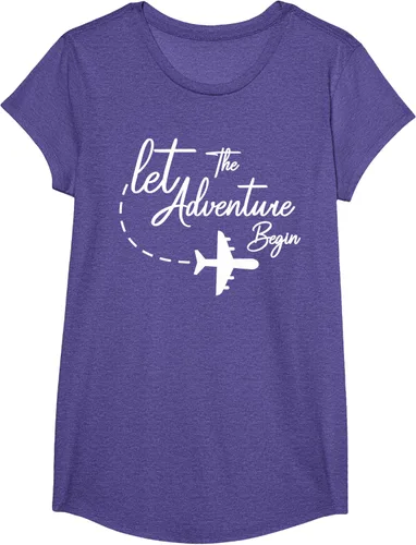 Vista 64 de Let The Adventure Begin - Camiseta inspiradora en modo de viaje en avión, Negro, S