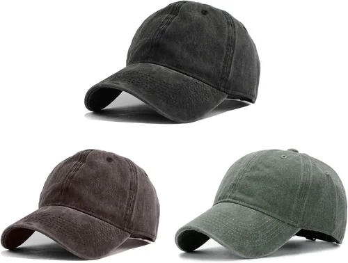 Vista 17 de HH HOFNEN Gorra de béisbol de algodón de sarga lavada y desgastada, vintage, ajustable, para hombre y mujer