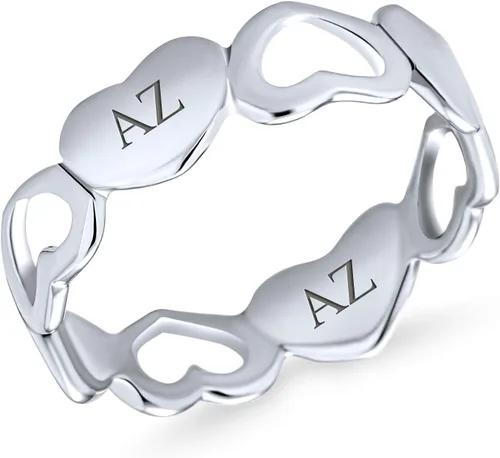 Vista 5 de Anillo de promesa personalizado para mujeres, adolescentes, novias, de plata de ley 925 personalizable
