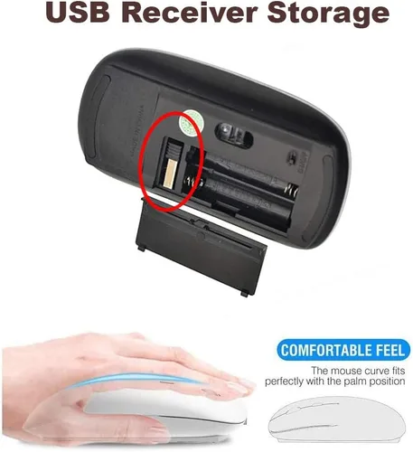 Vista 2 de Ratón inalámbrico USB ergonómico 2.4G portátil para PC, portátil, computadora, portátil con nano receptor (Avocado Cute)