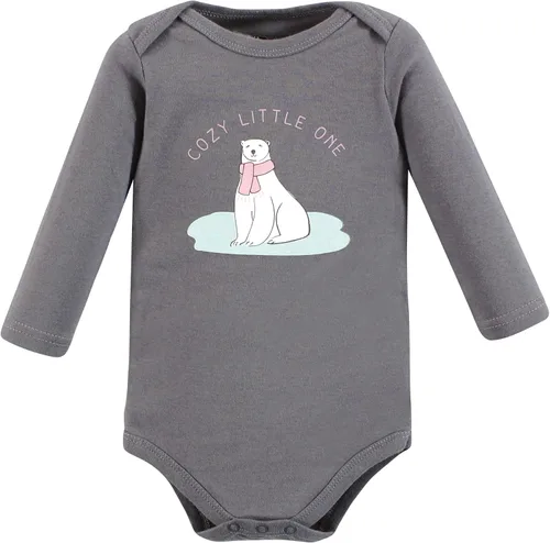 Vista 6 de Hudson Baby baby-girls Cotton Long-sleeve Bodysuits 5-pack