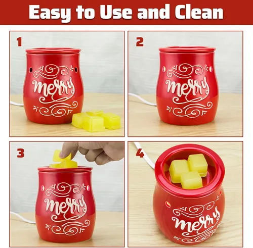 Vista 8 de STAR MOON - Calentador de cerámica eléctrico para derretir cera, quemador de cera aromatizante, cubos de cera perfumados, sin llama, sin humo, sin