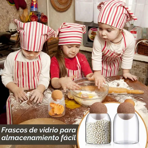 Vista 6 de Suclain - 12 tarros de vidrio con tapa de bola de corcho, recipiente de cocina, 17 onzas