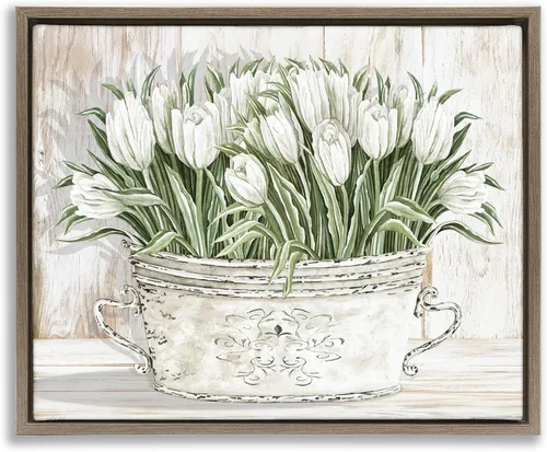 Vista 26 de Birds Floral Meadow Blossoms, 16 x 20 Inch Canvas in Floater Frame Stupell Industries · By Nan · Ready to hang once unboxed · Made in USA