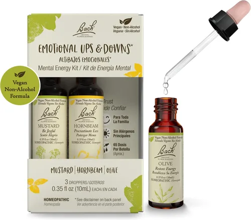 Vista 9 de Bach Remedios florales originales, kit de trío Clarity Of Mindfulness, para concentración y atención plena (fórmula sin alcohol), esencia floral