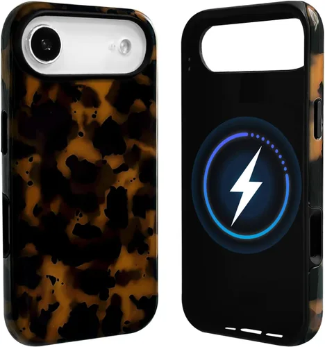 Vista 64 de NITITOP Funda magnética compatible con iPhone 11, compatible con MagSafe lindo diseño estético de leopardo ámbar tortuga para mujeres, hombres