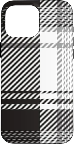 Vista 19 de Black White Grey Plaid Winter Fall Halloween Pattern Design Case for iPhone 17