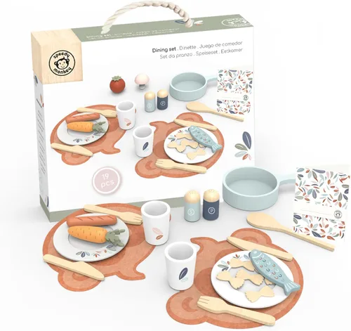 Vista 11 de SPEEDY MONKEY Juego de Máquina de Café de Madera para Niños – Certificado FSC Juego de Simulación de Cafetera Espresso, Conjunto de Café de Juego