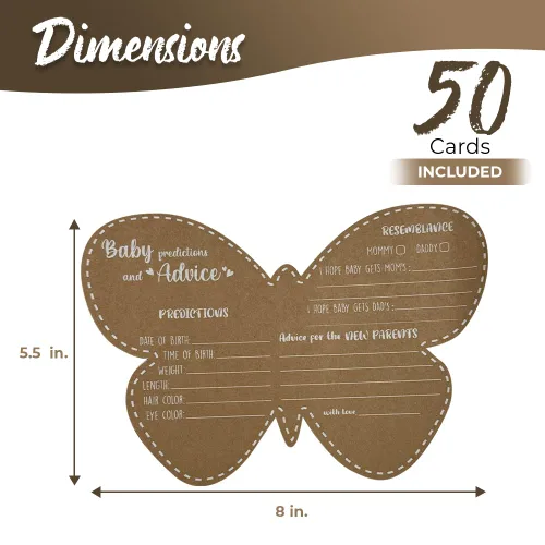 Vista 2 de Decoraciones de mariposa para baby shower, tarjetas de consejos para baby shower para padres futuros, juegos de baby shower para niñas, juego de 50
