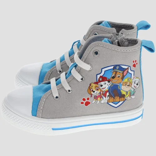 Vista 2 de Paw Patrol Tenis de lona Hi-Top para niños, tenis de lona con protección en los dedos, tallas de niños pequeños a niños pequeños