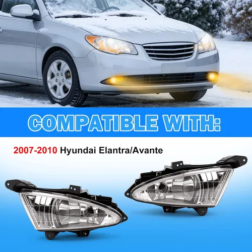 Vista 6 de Luces antiniebla adecuadas para 2007-2010 Hyundai Elantra/Avante, lámparas de conducción para parachoques, luces antiniebla, lado del conductor