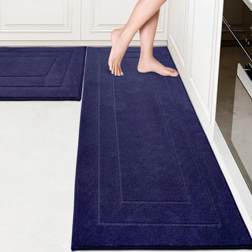 Vista 36 de PURRUGS Alfombra de cocina lavable a máquina, de 24 x 35.5 pulgadas, antideslizantes, antideslizantes, tapetes de pie suaves y superabsorbentes