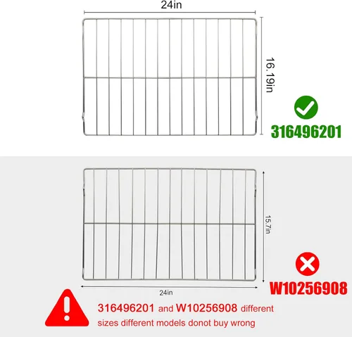 Vista 2 de Parrilla de Horno de Rango Mejorada 31649620 para Horno GE, 24.2 x 16 Pulgadas, Parrilla de Horno de Repuesto AP4040129, 316496207, 316404501