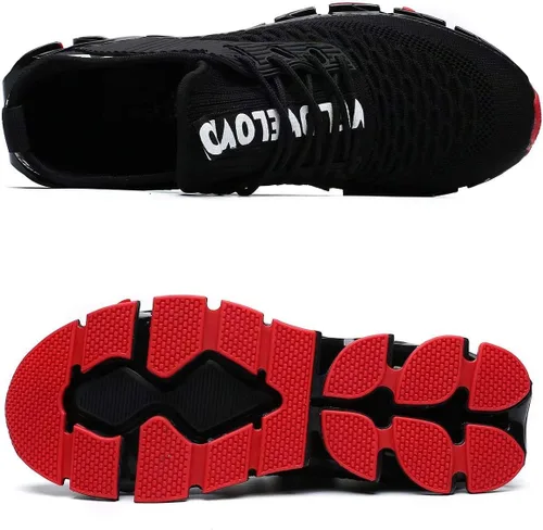 Vista 4 de Vooncosir - Zapatillas de moda para hombre, transpirables, de malla, antideslizantes, para correr, con suela suave, zapatos deportivos casuales