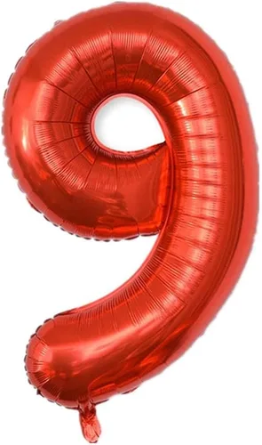 Vista 3 de Globo grande de helio con números 0-9 de 40 pulgadas para cumpleaños, bodas y fiestas (rojo, 9)