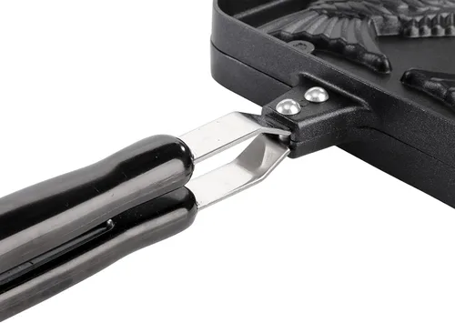 Vista 4 de ZOOFOX Molde para pastel Taiyaki en forma de pez, sartén para freír con revestimiento antiadherente con mango largo, molde para hornear panqueques
