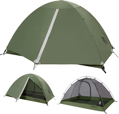 Vista 10 de Tienda de campaña para mochilero de 1/2 persona para camping, tienda de campaña ultraligera e impermeable, tienda de campaña compacta fácil