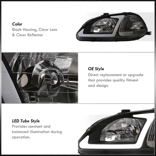 Vista 4 de AJP Distributors Conjunto de Luces LED de Señal de Giro y DRL de Esquina con Lentes Transparentes y Carcasa Negra para Parachoques Izquierda+Derecha