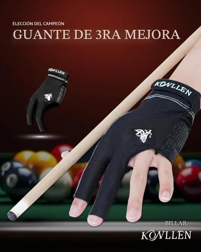Vista 4 de KONLLEN Breathable Billiards Gloves, Left/Right Hand Negro-izquierda
