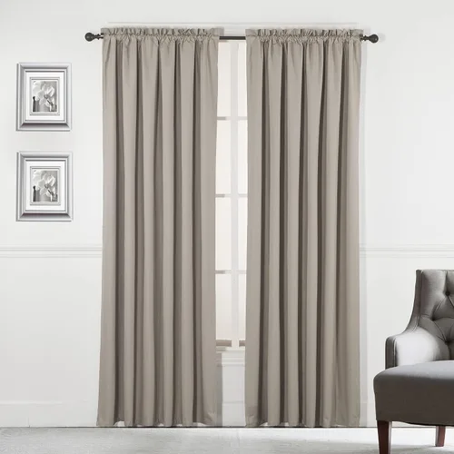 Vista 11 de Diamond Home Linens Cortinas opacas con dobladillo para cortinero de 45 pulgadas de largo para dormitorio, paneles de tratamiento de ventanas