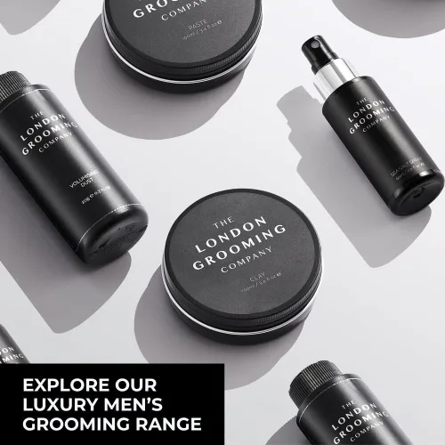 Vista 5 de The London Grooming Company Arcilla para el cabello para hombres, firme, mate, sujeción durante todo el día, fácil de lavar, 1.7 onzas líquidas