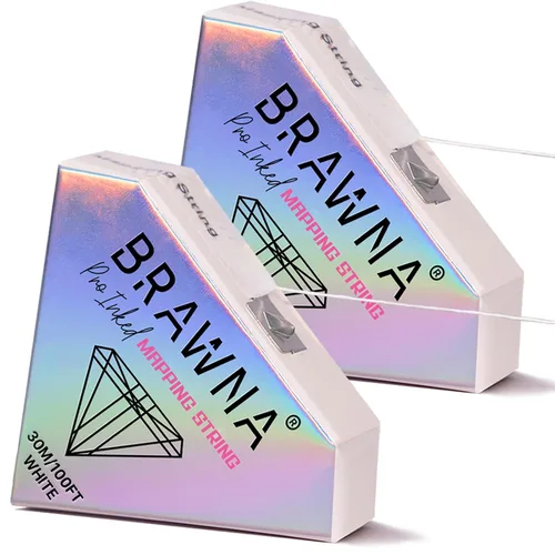 Vista 20 de BRAWNA PMU Supplies - Cuerda de mapeo preentintada para microblading y microsombreado de cejas - Cuerda de microblading premium - Herramienta