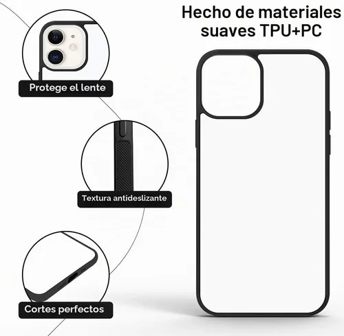 Vista 3 de Funda de teléfono de sublimación compatible con iPhone 11/5 piezas, prensa de calor personalizada imprimible en blanco, aluminio y TPU suave