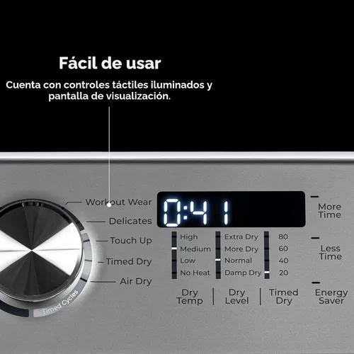 Vista 4 de Secadora eléctrica de carga frontal Kenmore de 7.0 pies cúbicos - con protector para reducir arrugas y estática - Secado con sensor inteligente