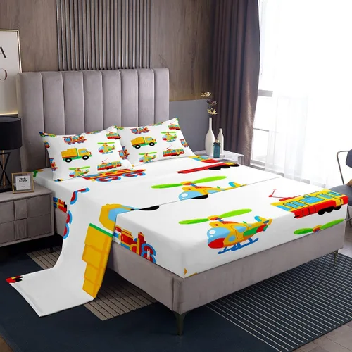 Vista 42 de Feelyou Juego de sábanas de coche de dibujos animados para niños y niños Multi 01