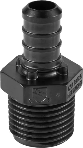 Vista 5 de Paquete de 10 unidades EFIELD Poly PPSU Barb Crimp Pex Fitting 1/2" X3/4" Macho NPT Adaptador, agua potable, (PPSU1807104)