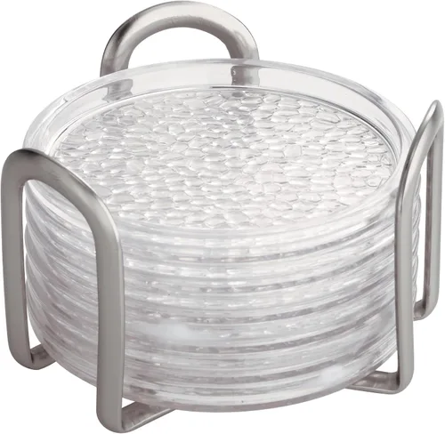 Vista 5 de InterDesign Rain organizador de cosméticos Soporte para cubiertos, almacenamiento de encimera de cocina, comedor, patio al aire libre, mesas