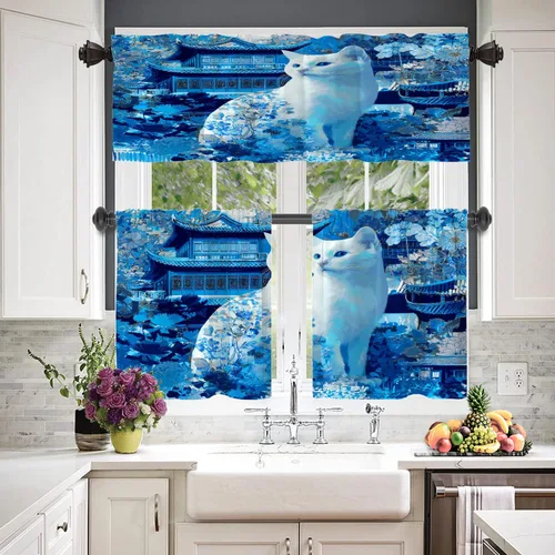Vista 7 de Cortinas opacas de poliéster multicapa para ventanas de padre e hijo, 2 unidades, 26 x 24 pulgadas