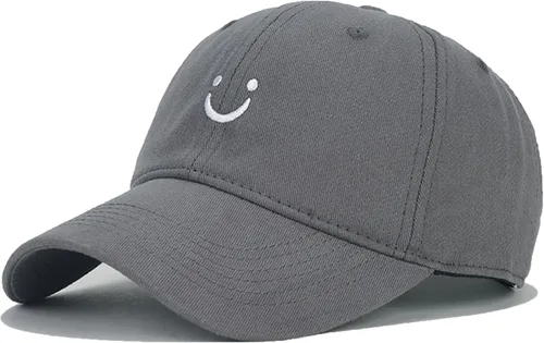 Vista 24 de Umeepar Gorra de béisbol con cara sonriente para mujeres y hombres, ajustable, de perfil bajo, de algodón, sin estructura, para papá
