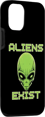Vista 3 de iPhone 1212 Pro Aliens Exist Colorful Alien Head UFO Human Festival Costume Case