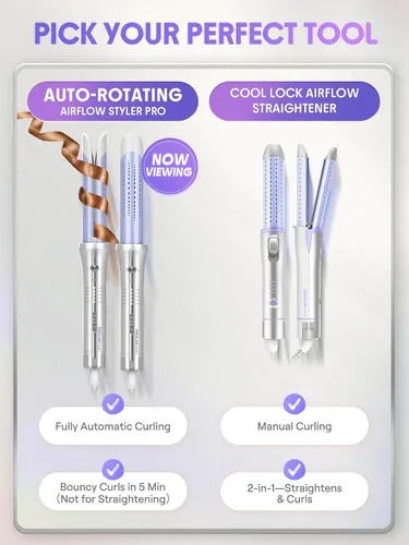 Vista 11 de SHEGLAM One Touch Airflow Styler Pro - Tecnología de aire frío 3.0 con rotación automática para rizos sin espera, rizador, rizos hinchables