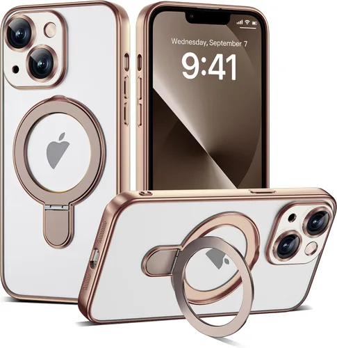 Vista 78 de Funda compatible con iPhone 12 con soporte de anillo magnético invisible [compatible con Mag-Safe] [Protector completo de lente de cámara] Funda