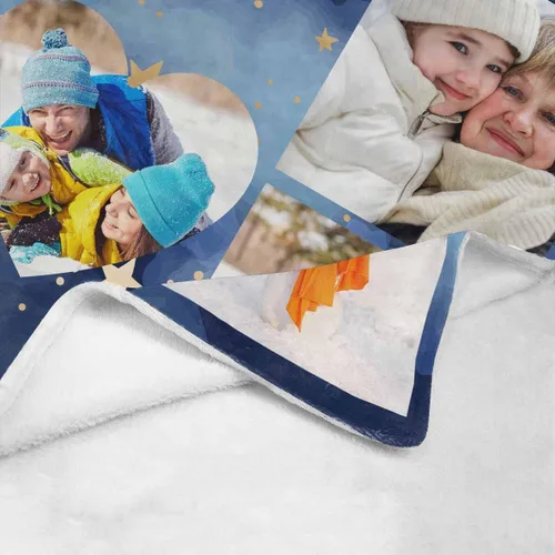 Vista 5 de YESCUSTOM Manta personalizada con 10 fotos, manta familiar personalizada para mamá y papá, mantas personalizadas de collage de fotos, mantas
