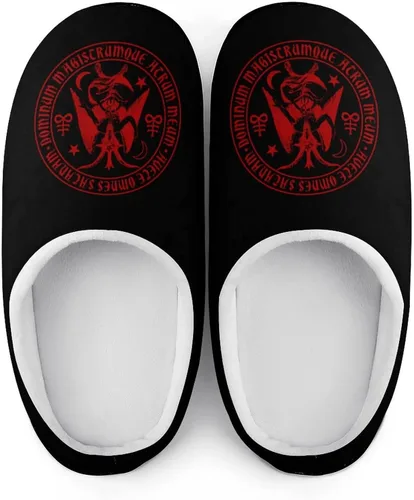 Vista 7 de Zodiac Baphomet - Pantuflas de algodón para hombre, de espuma viscoelástica, lavables, antideslizantes, para casa