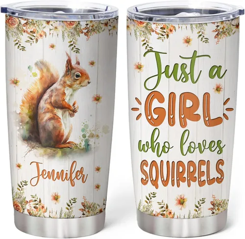 Vista 30 de Hyturtle Regalos personalizados para los amantes de los osos – Just A Girl Who Loves Bears - Vaso de acero inoxidable con nombre personalizado de 20