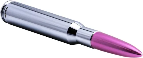Vista 2 de VMS Racing 50 Cal Caliber - Antena de bala de punta cromada rosa en calibre pesado mecanizado CNC de aluminio corto compatible con Chevrolet