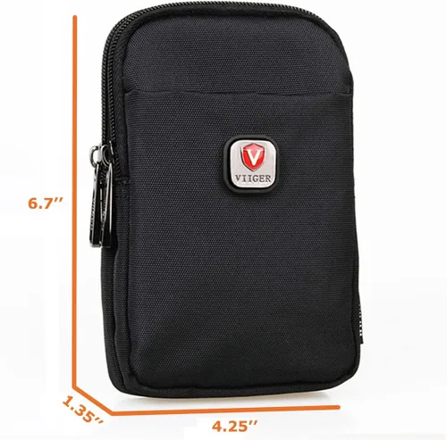 Vista 6 de VIIGER Funda versátil de nailon doble para teléfono celular, funda para cinturón para hombre con clip, bolsa para cinturón para teléfono